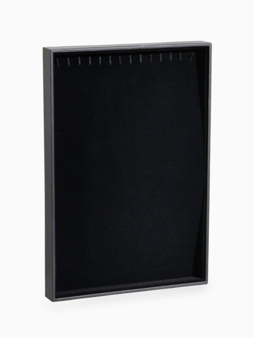 Подставка для украшений QF, 14 крючков, 24×35×3 см, чёрная