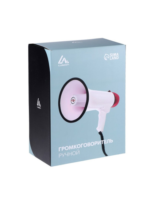 Мегафон ручной Luazon Rad-25, 25 Вт, дальность до 400 м, запись 10 сек, сирена, бело-красный