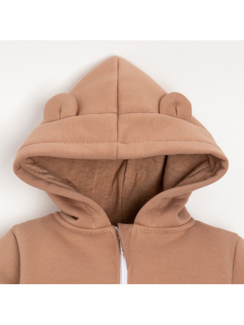 Комбинезон детский с капюшоном «Крошка Я» BASIC LINE, коричневый, рост 86-92 см