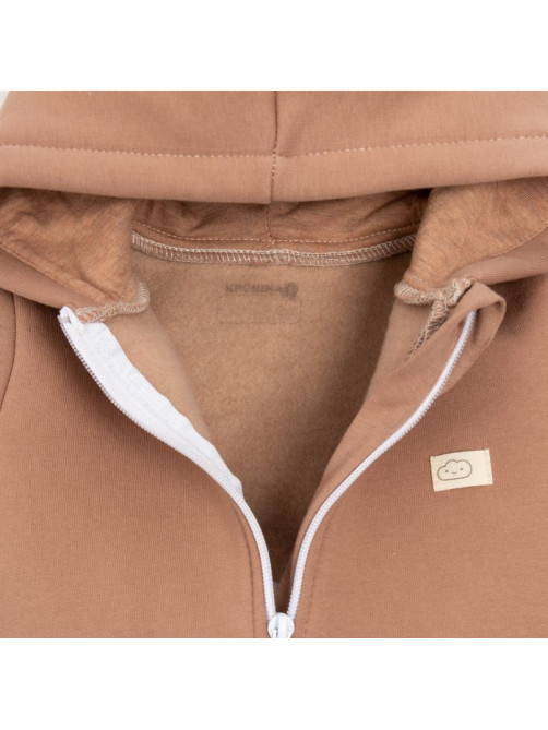Комбинезон детский с капюшоном «Крошка Я» BASIC LINE, коричневый, рост 86-92 см