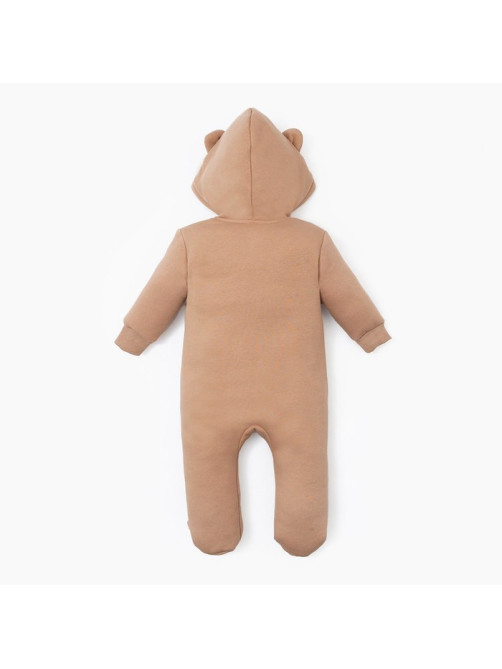 Комбинезон детский с капюшоном «Крошка Я» BASIC LINE, коричневый, рост 68-74 см