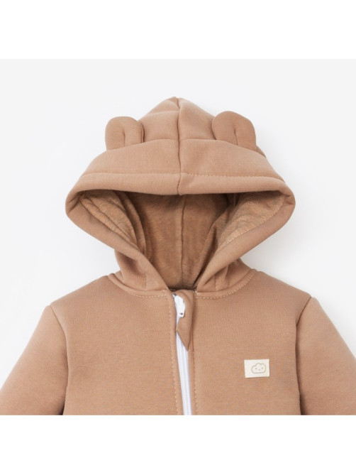 Комбинезон детский с капюшоном «Крошка Я» BASIC LINE, коричневый, рост 62-68 см