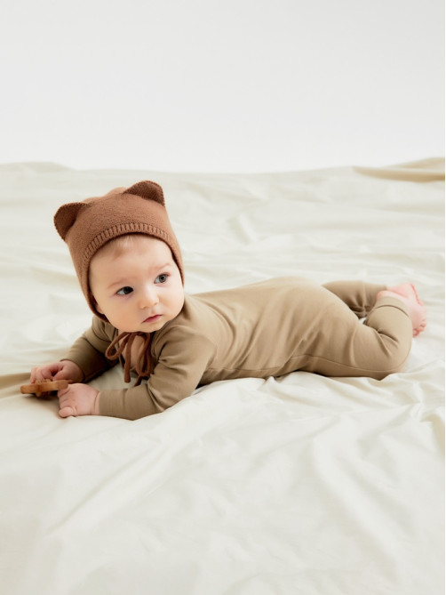 Комбинезон детский «Крошка Я» Baby Bear, рост 62-68, бежевый