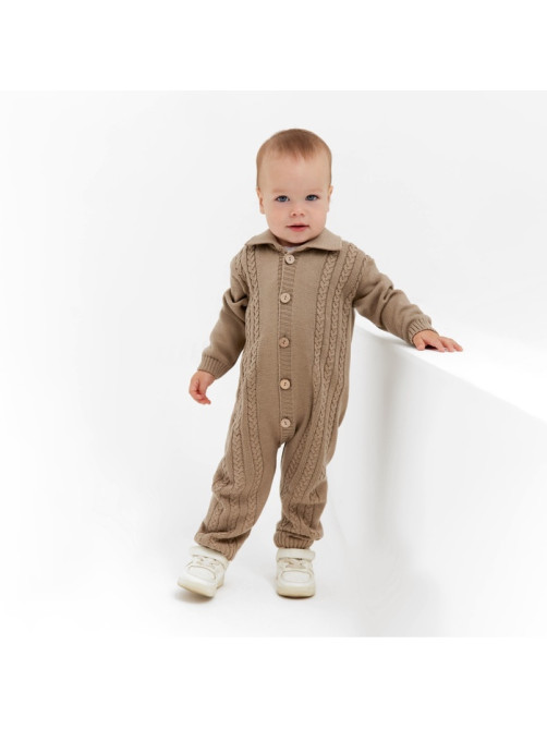 Комбинезон детский вязаный MINAKU, рост 68-74, цвет коричневый
