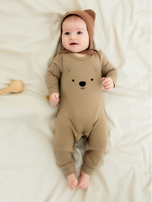 Комбинезон детский «Крошка Я» Baby Bear, рост 62-68, бежевый