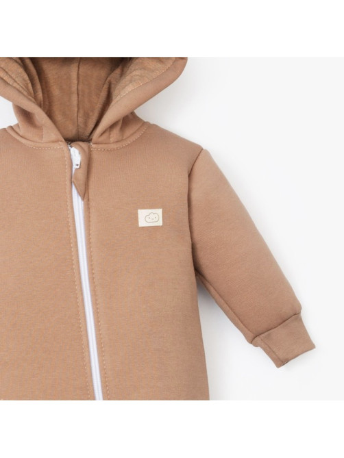 Комбинезон детский с капюшоном «Крошка Я» BASIC LINE, коричневый, рост 68-74 см
