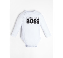 Боди детское «Крошка Я» Little Boss, рост 86-92 см, белое
