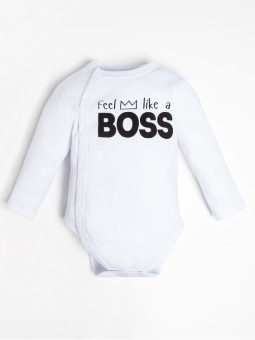 Боди детское «Крошка Я» Little Boss, рост 86-92 см, белое
