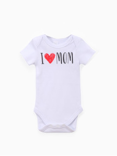 Боди для девочки «Крошка Я» Love mom, рост 68-74 см, белое