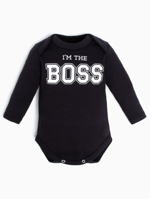 Боди детское «Крошка Я» Little Boss, рост 86-92 см, чёрное