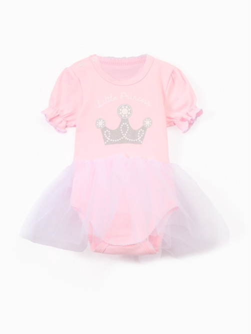 Боди для девочки с юбкой «Крошка Я» Princess, розовое, рост 86-92 см