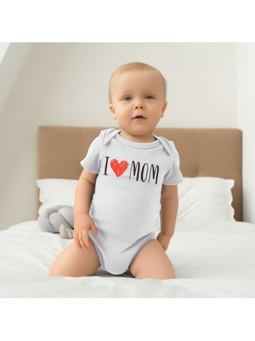 Боди для девочки «Крошка Я» Love mom, рост 62-68 см, белое