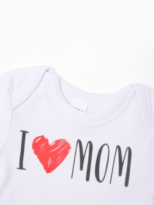 Боди для девочки «Крошка Я» Love mom, рост 62-68 см, белое