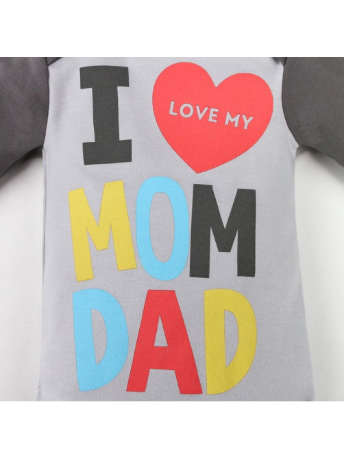 Боди детский «Крошка Я» Mum and Dad, рост 80-86 см, серое