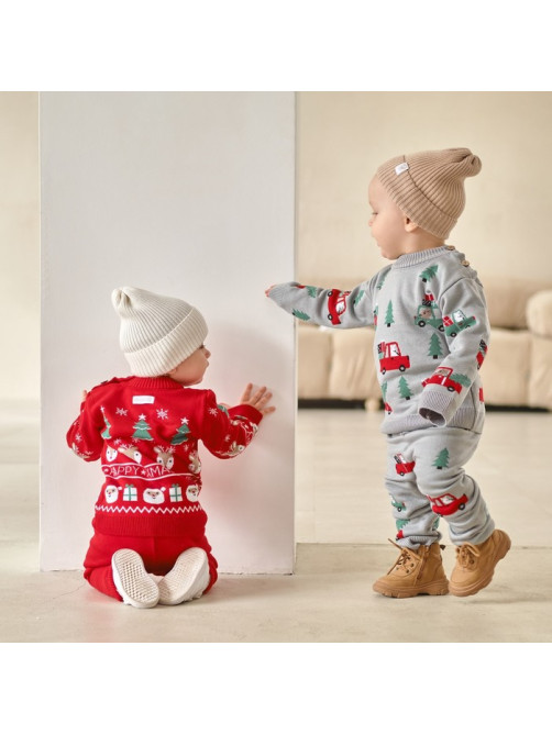 Костюм детский (джемпер, штаны) вязаный «Крошка Я» Xmas, рост 86-92 см