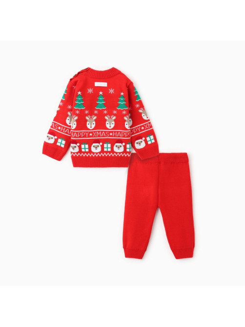 Костюм детский (джемпер, штаны) вязаный «Крошка Я» Xmas, рост 86-92 см