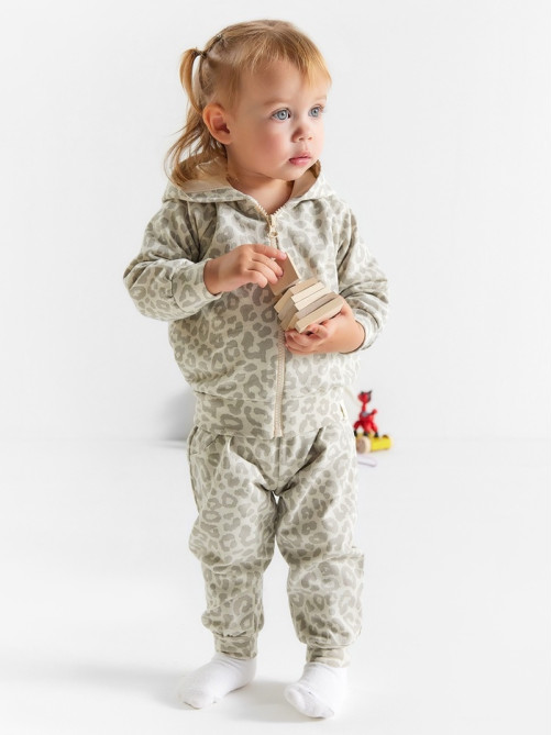 Костюм для девочки (толстовка, брюки) «Крошка Я» Leo baby, рост 62-68 см