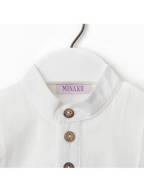 Рубашка для мальчика MINAKU: Casual Collection, белая, полупрозрачная, размер 38 (146-152 см)