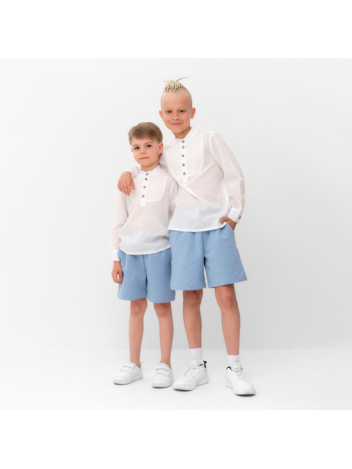 Рубашка для мальчика MINAKU: Casual Collection, белая, полупрозрачная, размер 30-32 (110-116 см)