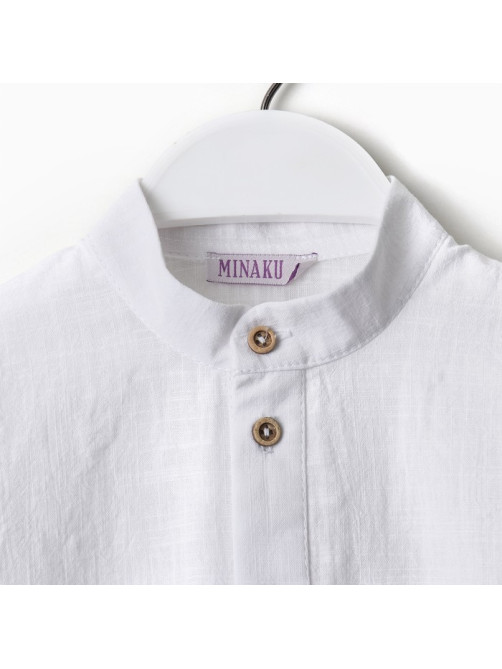 Рубашка для мальчика MINAKU: Casual Collection, белая, размер 28-30 (98-104 см)