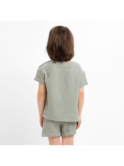 Костюм (футболка и шорты) для мальчика KAFTAN «Муслин», зелёный, размер 32 (110-116 см)