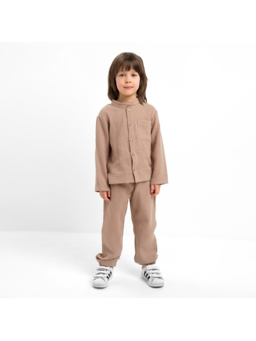 Костюм (рубашка и брюки) для мальчика KAFTAN «Муслин», бежевый, размер 26 (80-86 см)