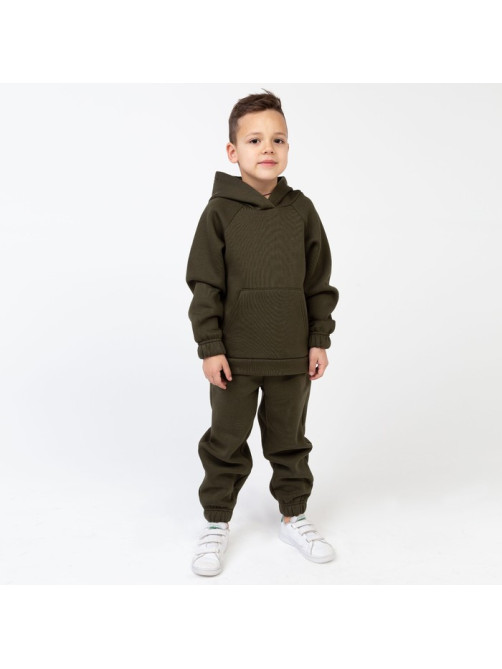 Костюм детский с начёсом (толстовка, брюки) KAFTAN: Basic line, цвет хаки, размер 30 (98-104 см)