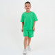 Комплект детский (футболка, шорты) KAFTAN Basic line, зелёный, размер 32 (110-116 см)