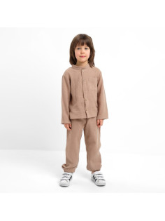 Костюм (рубашка и брюки) детский KAFTAN «Муслин», размер 32 (110-116 см), бежевый