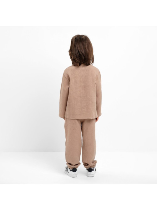 Костюм (рубашка и брюки) для мальчика KAFTAN «Муслин», бежевый, размер 34 (122-128 см)