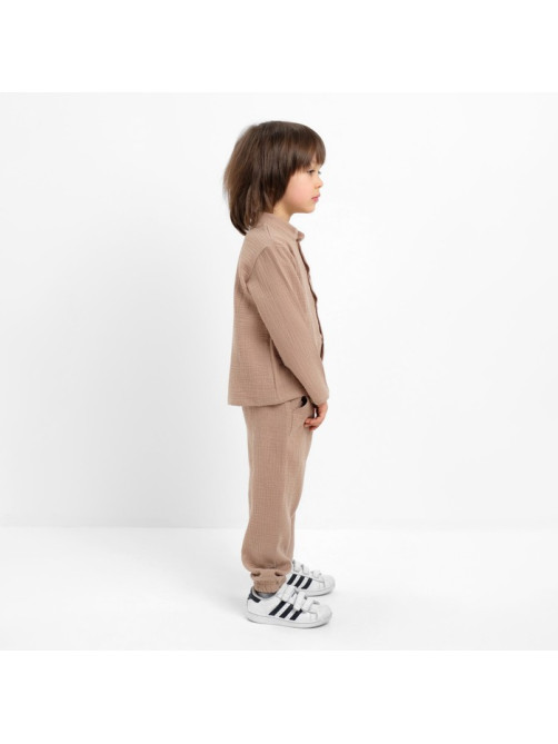 Костюм (рубашка и брюки) для мальчика KAFTAN «Муслин», бежевый, размер 34 (122-128 см)