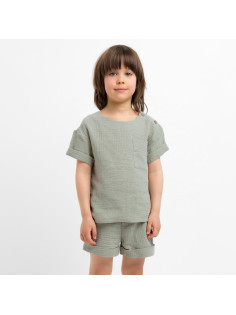 Костюм (футболка и шорты) для мальчика KAFTAN «Муслин», зелёный, размер 32 (110-116 см)