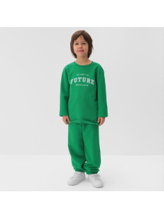 Костюм детский (лонгслив, брюки) KAFTAN Future, зеленый, размер 36 (134-140 см)