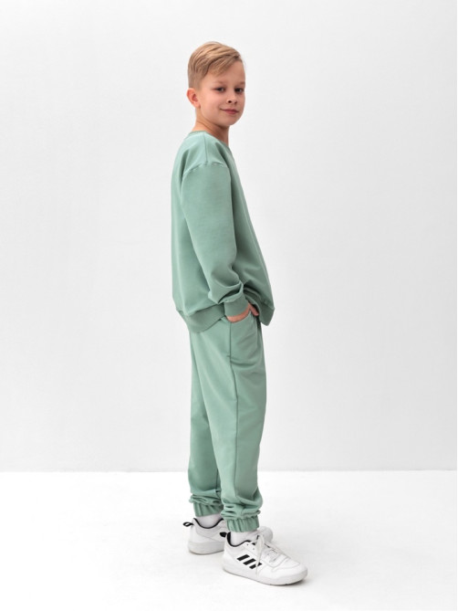 Костюм (свитшот и брюки) детский MINAKU: Casual Collection, цвет оливы, рост 140 см