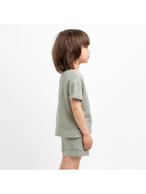 Костюм (футболка и шорты) для мальчика KAFTAN «Муслин», зелёный, размер 32 (110-116 см)