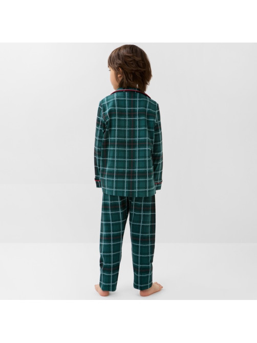 Пижама детская новогодняя (рубашка, брюки) KAFTAN: Green mood, зелёная, размер 32 (110-116 см)