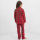 Пижама детская новогодняя (рубашка, брюки) KAFTAN «Клетка», красная, размер 32 (110-116 см)