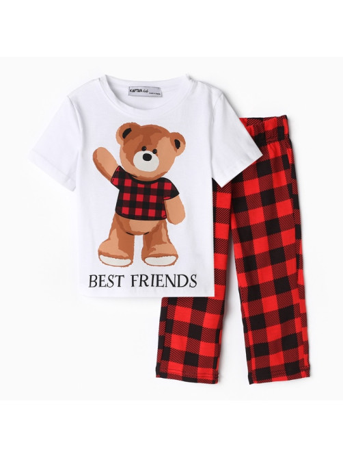 Пижама детская KAFTAN: Best friends размер 34 (122-128 см)