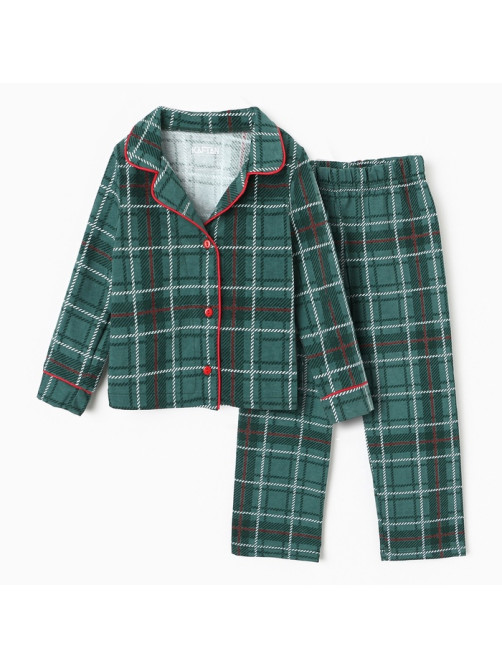 Пижама детская новогодняя (рубашка, брюки) KAFTAN: Green mood, зелёная, размер 32 (110-116 см)