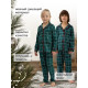 Пижама детская новогодняя (рубашка, брюки) KAFTAN: Green mood, зелёная, размер 32 (110-116 см)