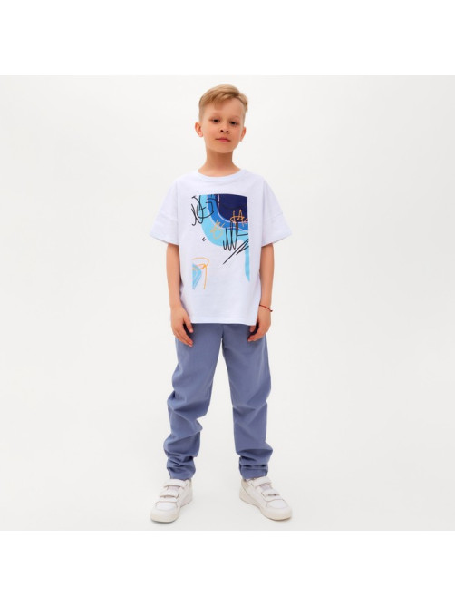 Брюки для мальчика MINAKU: Cotton collection, синие, рост 104 см