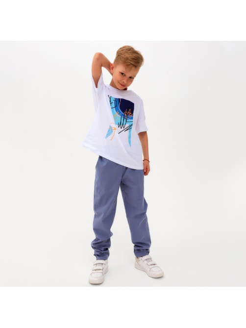 Брюки для мальчика MINAKU: Cotton collection, синие, рост 116 см