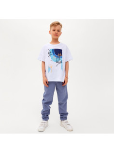 Брюки для мальчика MINAKU: Cotton collection, синие, рост 146 см