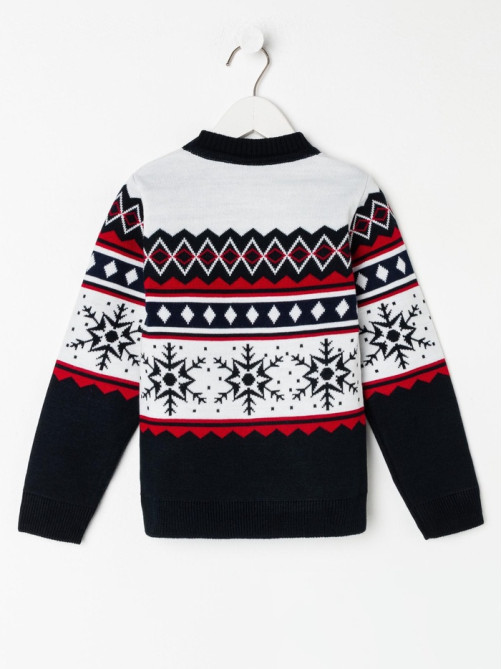 Джемпер детский новогодний вязаный KAFTAN: Snow, чёрный, размер 30 (98-104 см)