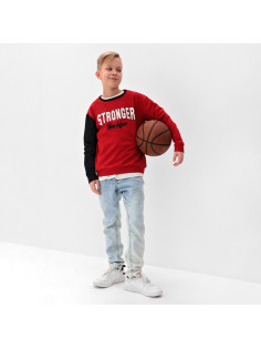 Свитшот для мальчика MINAKU: Stronger, красный, рост 110 см