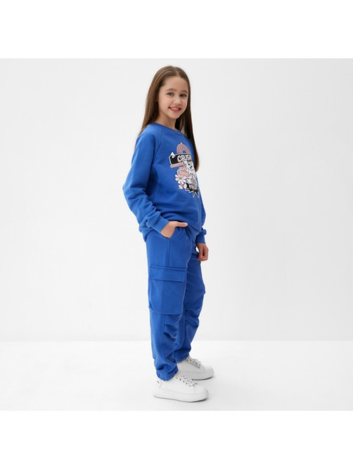 Свитшот детский MINAKU, синий, рост 158 см