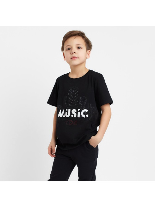 Футболка для мальчика KAFTAN: Hype Music, чёрная, рост 146-152 см