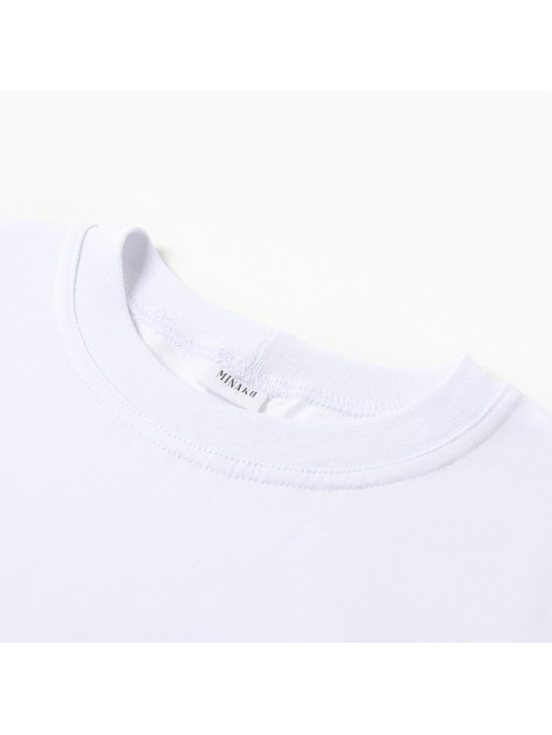 Футболка детская однотонная MINAKU: Basic line kids, белая, рост 98 см