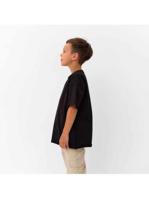 Футболка детская KAFTAN: Basic line, серая, чёрная, размер 28 (86-92 см)