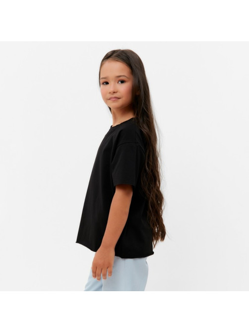 Футболка детская KAFTAN: Basic line, серая, чёрная, размер 28 (86-92 см)
